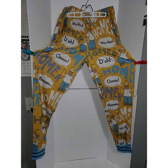 The Simpsons Mens XLarge Homer Signature Phrases‎ Sleep Pajama Jogger Pants - Picture 1 of 6